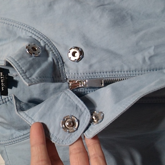 SALE! Worth New York Tiffany Blue Long Belted Jacket Sz.L Gently Worn - Picture 8 of 14